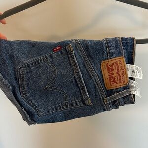 Levi's Dark Blue Denim Cutoff Shorts